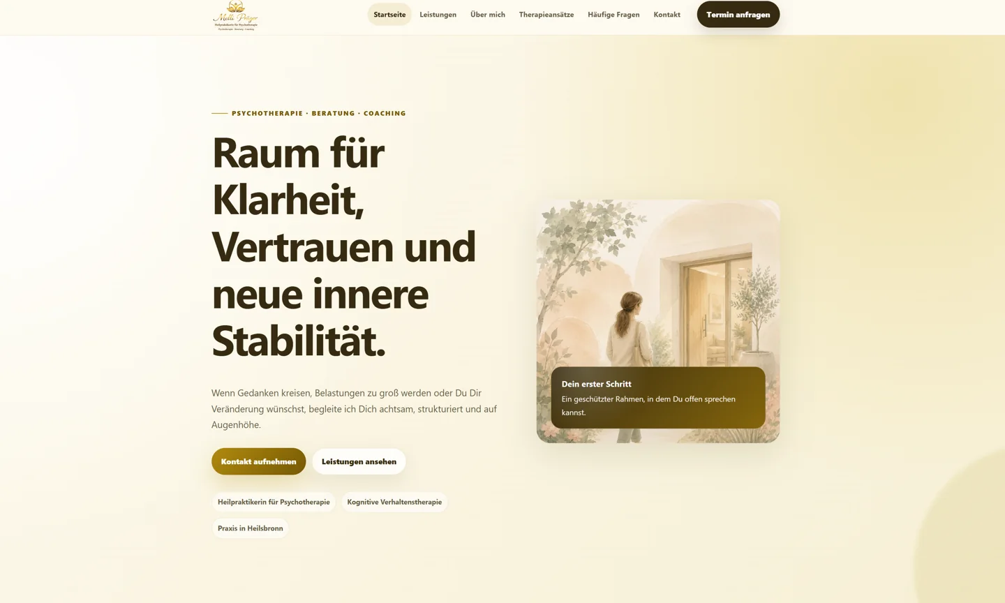 Echte Website-Vorschau von Psychotherapie Melli